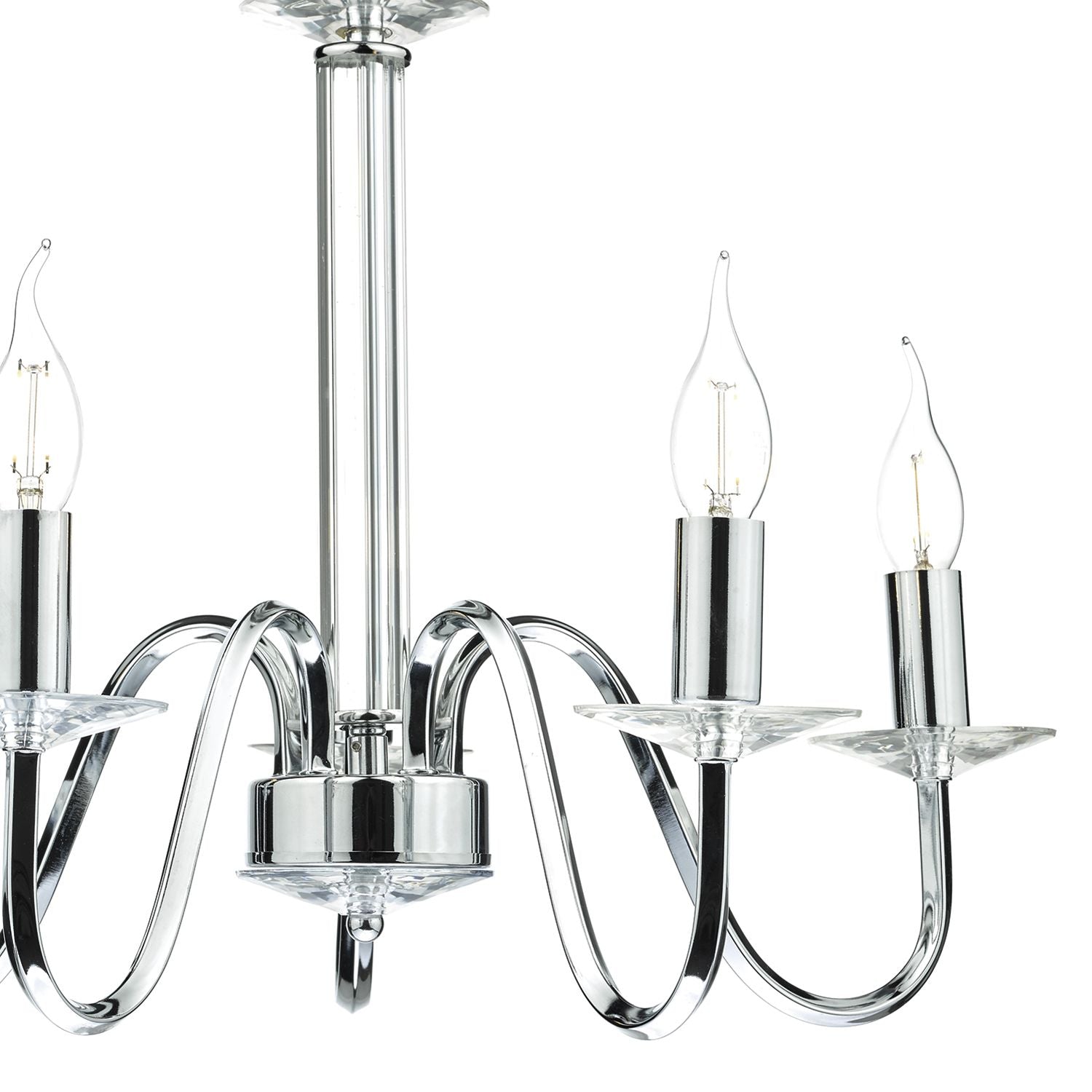 Pique 5 Light Polished Chrome Clear Crystal Detail