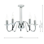 Pique 5 Light Polished Chrome Clear Crystal Detail