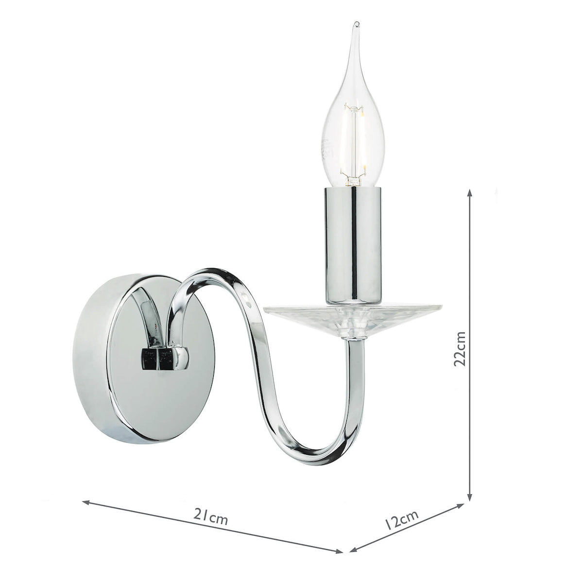 Pique Wall Light Polished Chrome Crystal