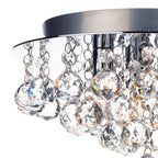 Pluto 3 Light Flush Polished Chrome Crystal Glass Droppers