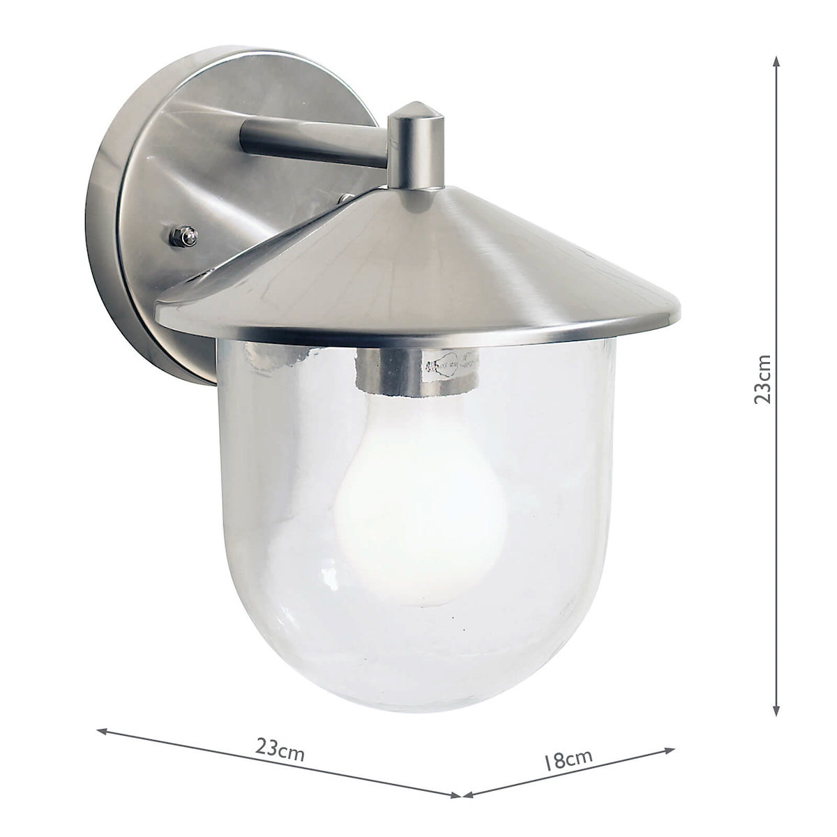 Poole Outdoor Wall Light Stainless Steel Glass IP44