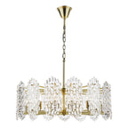 Porthos 15 Light Pendant Antique Brass Glass