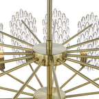 Porthos 15 Light Pendant Antique Brass Glass