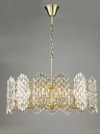 Porthos 15 Light Pendant Antique Brass Glass