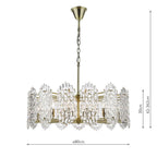 Porthos 15 Light Pendant Antique Brass Glass