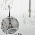 Quinn 6 Light Cluster Pendant Smoked & Clear Glass