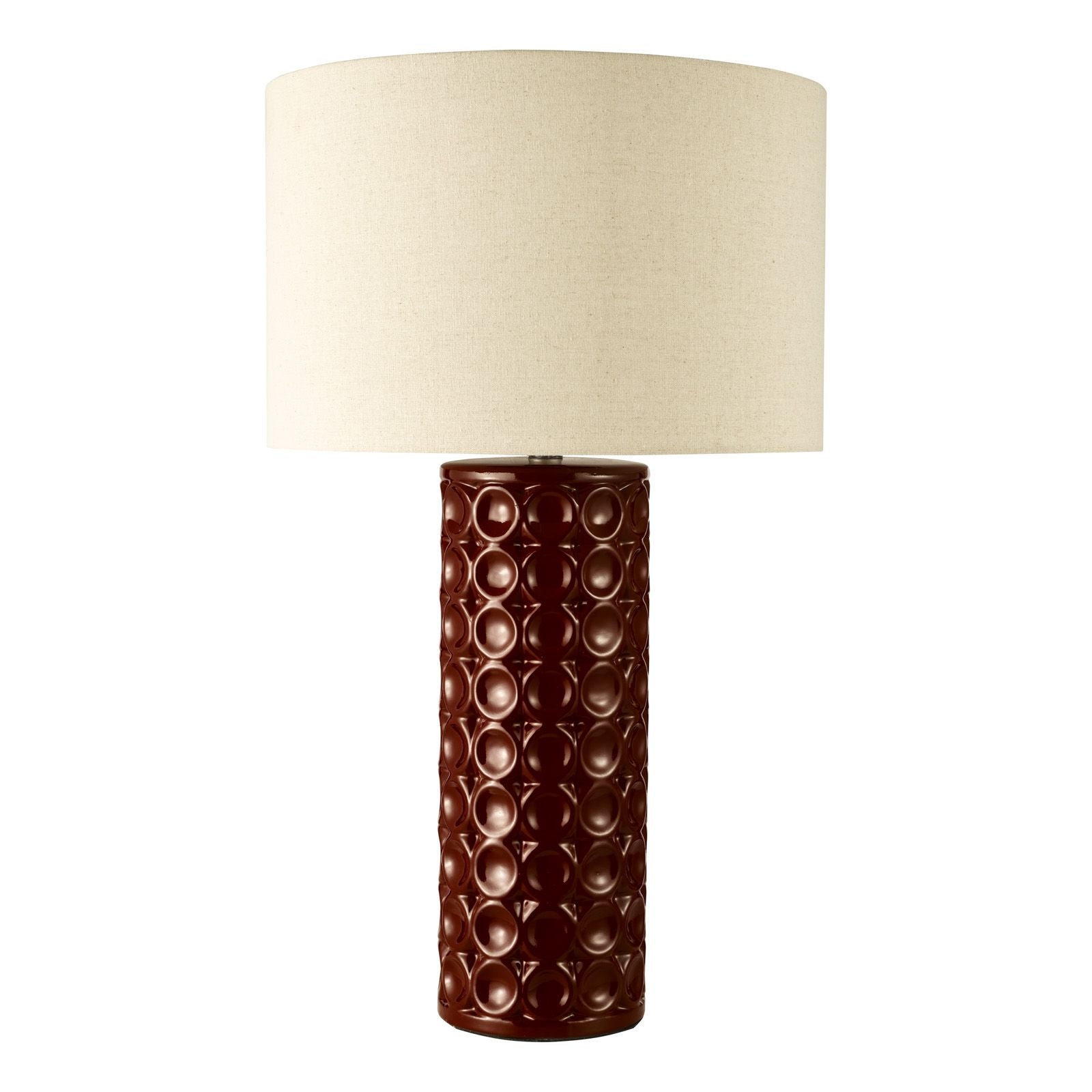 Raja Table Lamp Red Ceramic and Antique Bronze With Shade