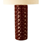 Raja Table Lamp Red Ceramic and Antique Bronze With Shade