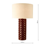 Raja Table Lamp Red Ceramic and Antique Bronze With Shade