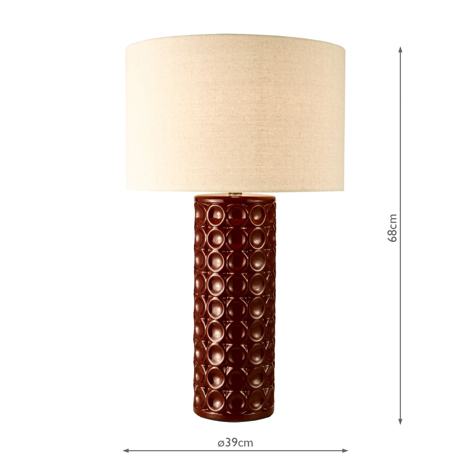 Raja Table Lamp Red Ceramic and Antique Bronze With Shade