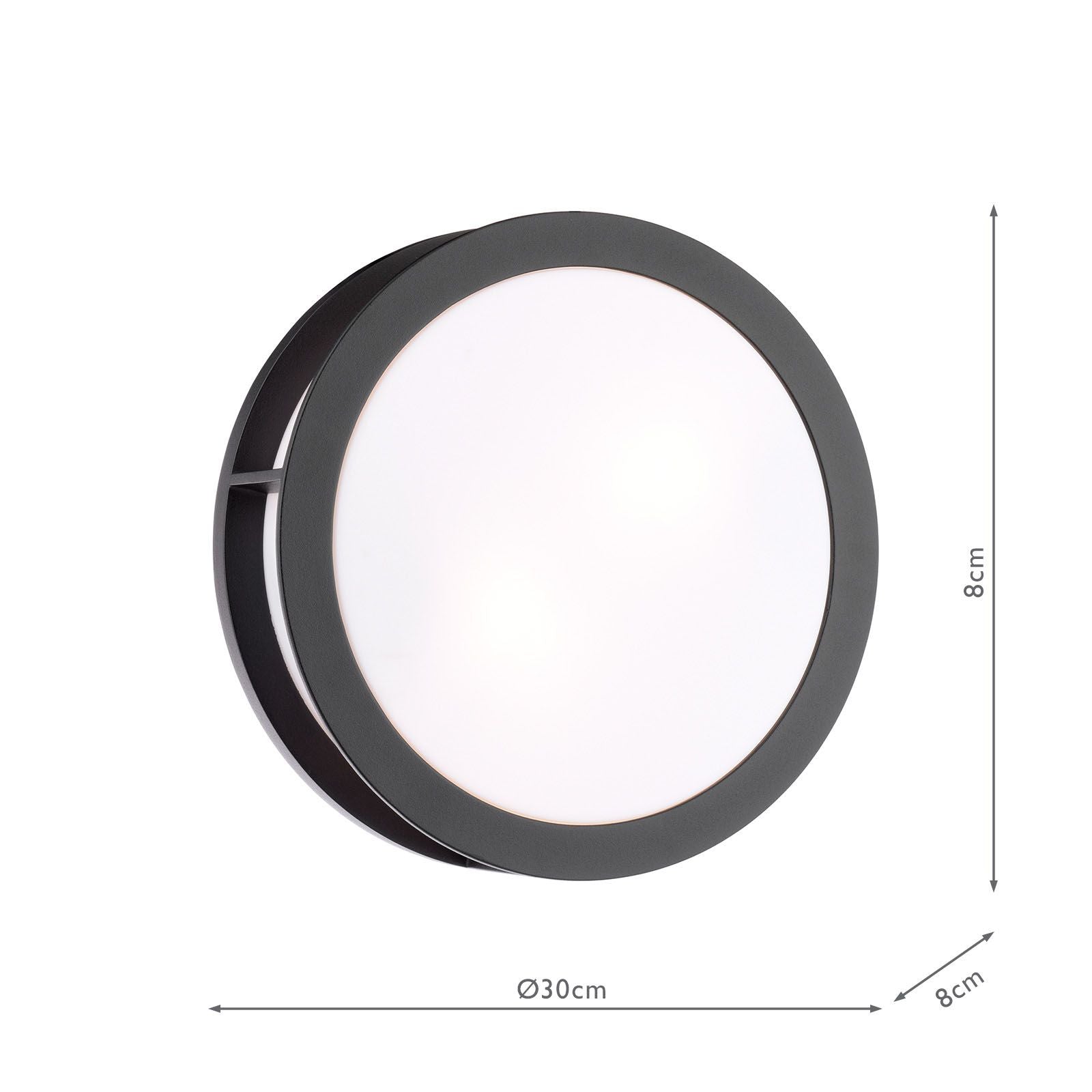 Ratana Outdoor Wall Light Matt Black and Opal IP44