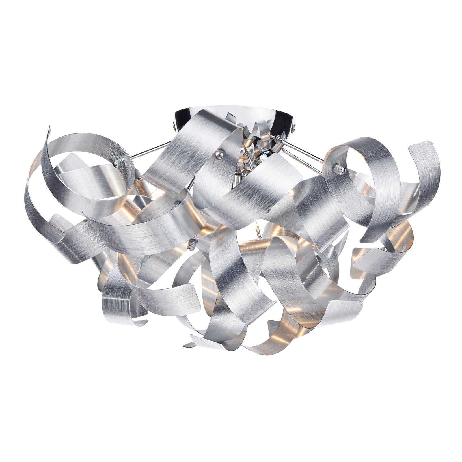 Rawley 4 Light Flush Brushed Aluminium 40cm