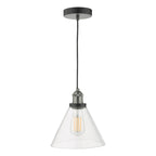 Ray 1 Light Single Pendant Antique Nickel Clear Glass
