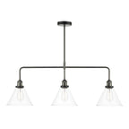 Ray 3 Light Bar Pendant Antique Nickel Clear Glass