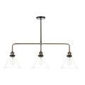 Ray 3 Light Bar Pendant Antique Brass Clear