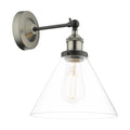 Ray Single Wall Light Antique Nickel Clear Glass