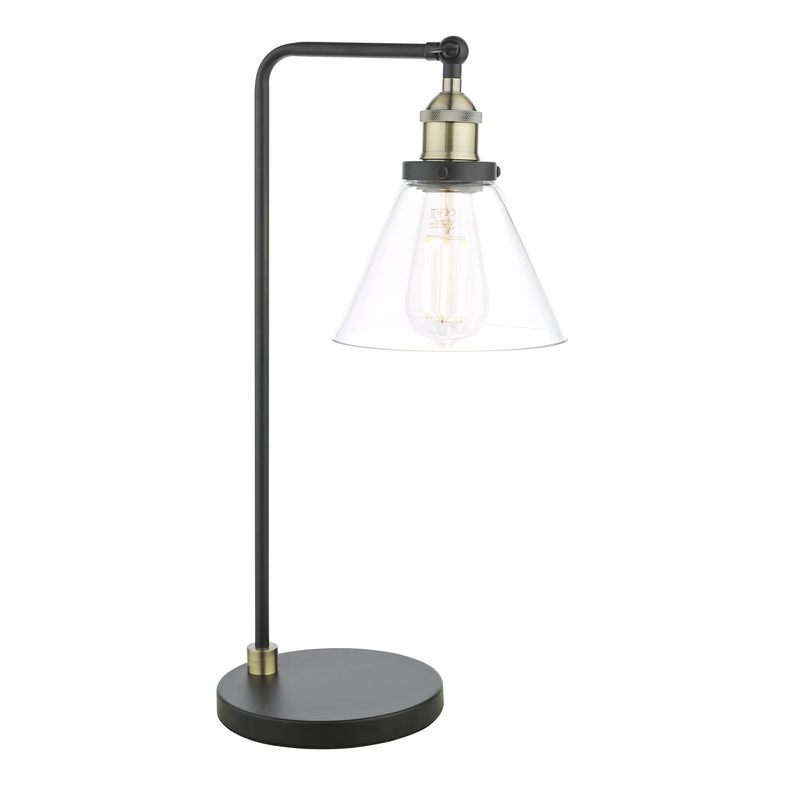 Ray Table Lamps Antique Brass and Glass