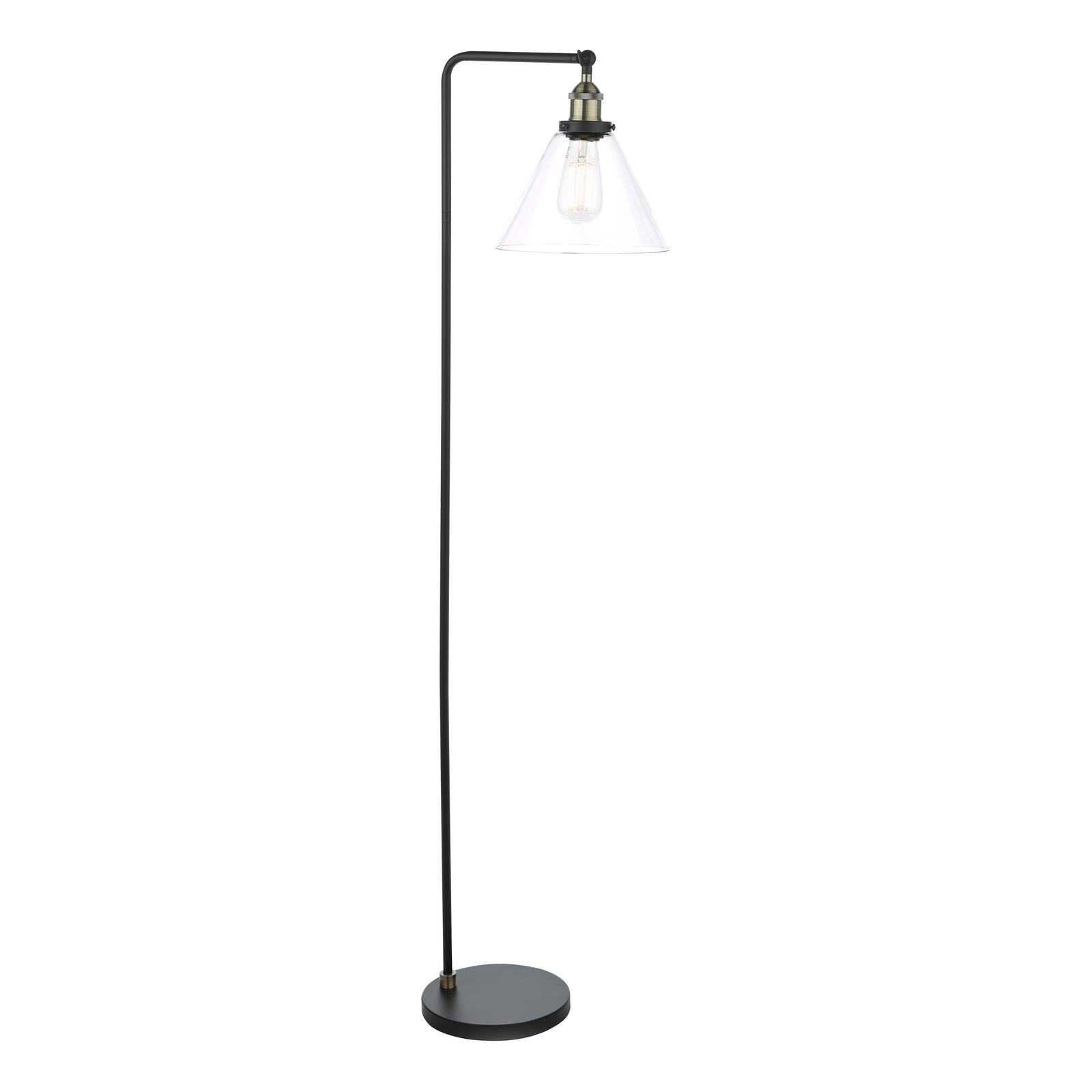 Ray Floor Lamps Antique Brass and Glass 1