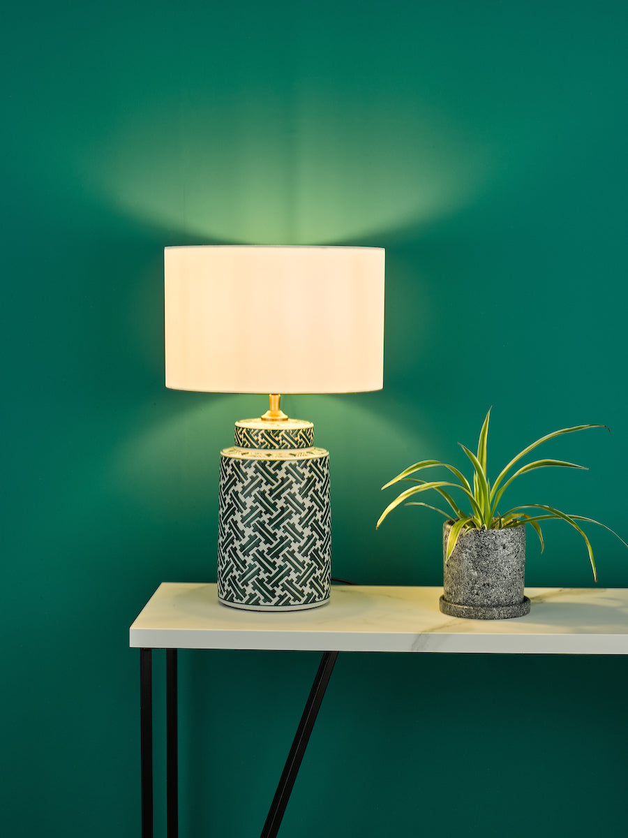 Reese Table Lamps Green Print Base Only