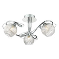 Rehan 3 Light Semi Flush Decorative Glass Polished Chrome Frame