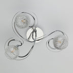 Rehan 3 Light Semi Flush Decorative Glass Polished Chrome Frame