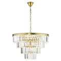 Rhapsody 6 Light Chandelier Crystal and Natural Brass