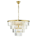 Rhapsody 6 Light Chandelier Crystal and Natural Brass