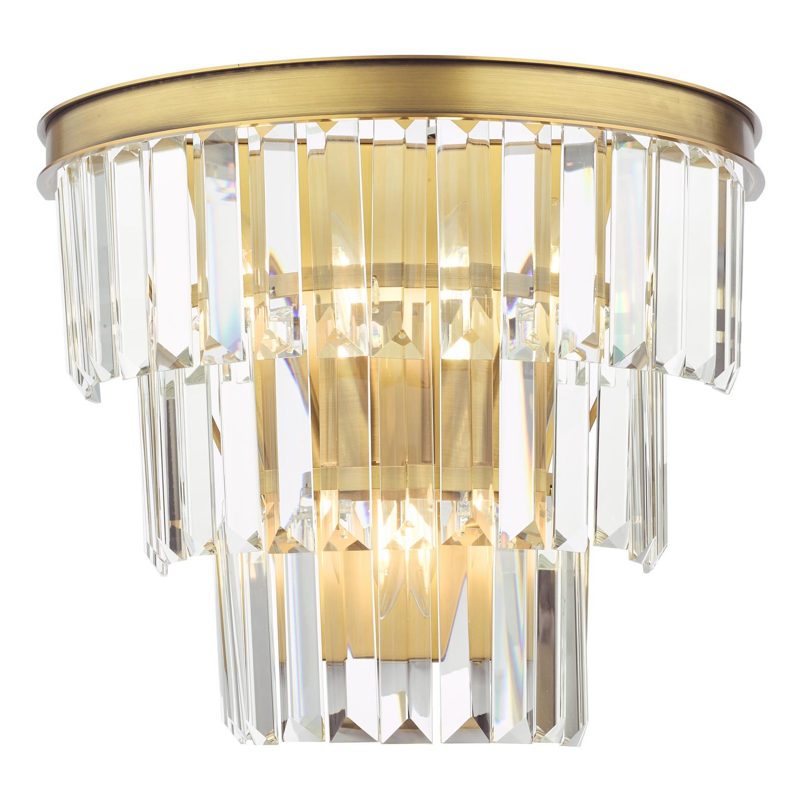Rhapsody 3 Light Wall Light Crystal and Bronze