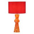 Rheneas Table Lamp Red Glass With Shade
