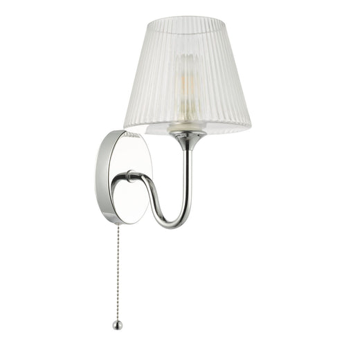 Rimaz Bathroom Wall Light Polished Chrome and Ribbed Glass IP44