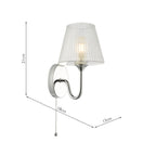 Rimaz Bathroom Wall Light Polished Chrome and Ribbed Glass IP44