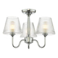 Rimaz 3 Light Bathroom Semi Flush Polished Chrome and Ribbed Glass IP44