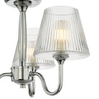Rimaz 3 Light Bathroom Semi Flush Polished Chrome and Ribbed Glass IP44