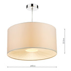 Rita Non Elec Pendant 2 Tone Cream (Multipack)
