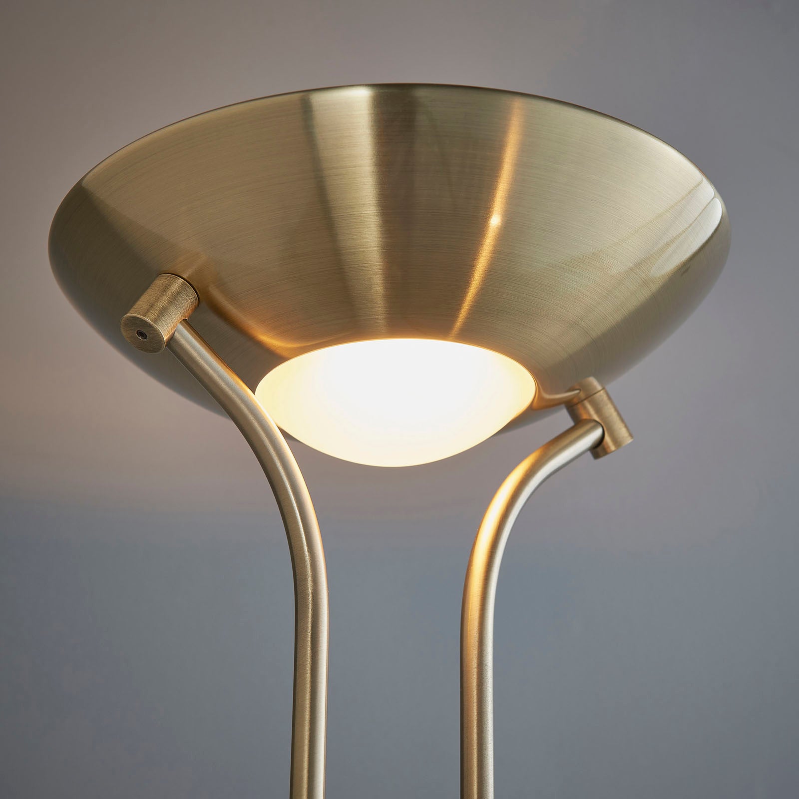 Rome 2-Light Antique Brass Floor Lamp (Uplighter & Reading Lamp)