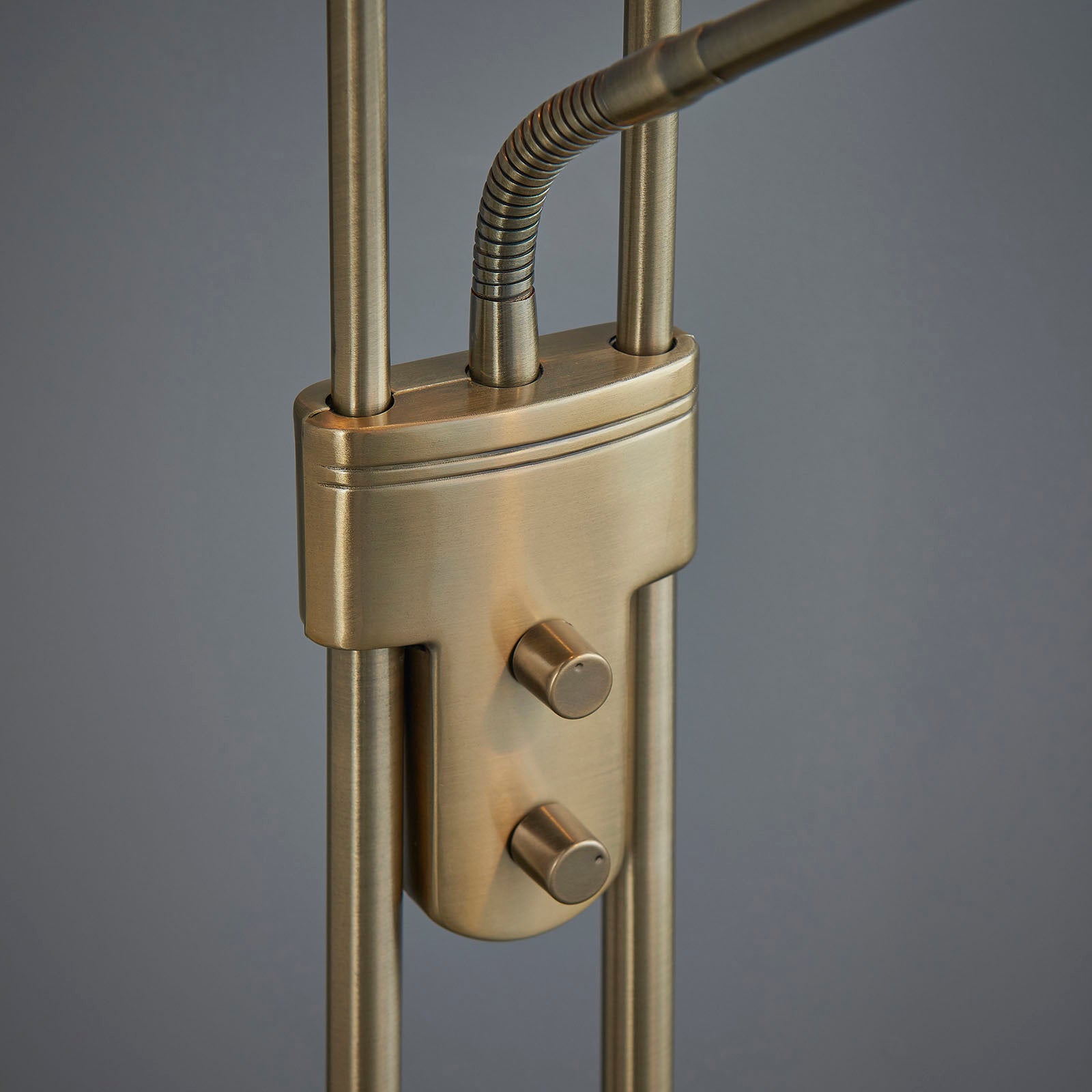 Rome 2-Light Antique Brass Floor Lamp (Uplighter & Reading Lamp)
