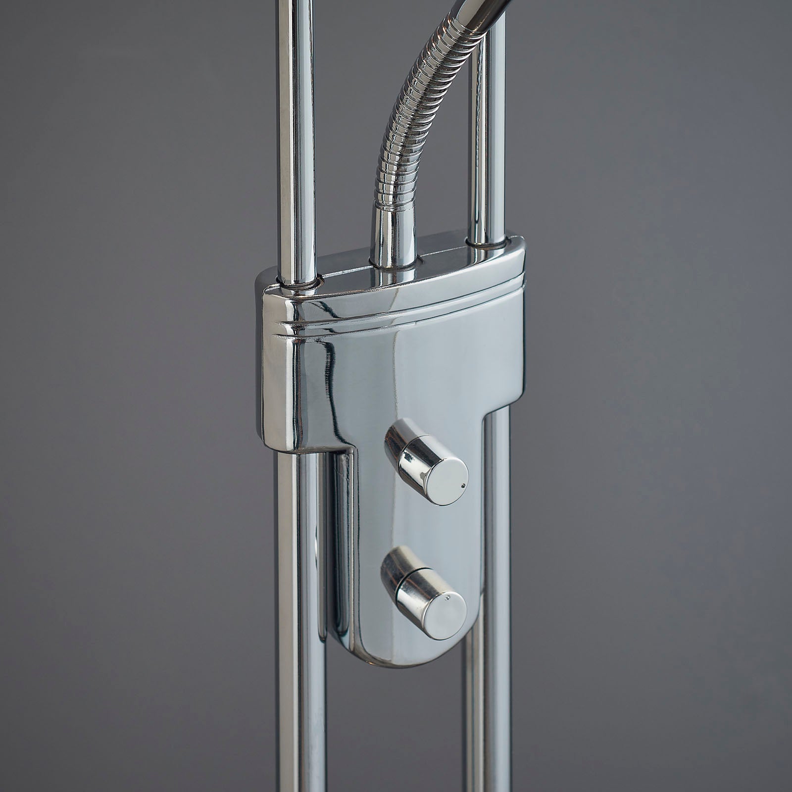 Rome 2-Light Chrome Floor Lamp (Uplighter & Reading Lamp)