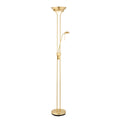 Rome 2-Light Satin Brass Floor Lamp (Uplighter & Reading Lamp)