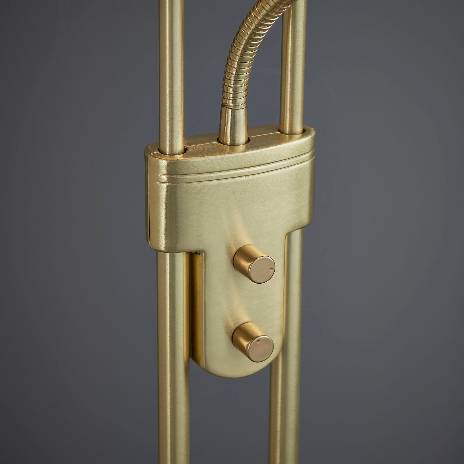 Rome 2-Light Satin Brass Floor Lamp (Uplighter & Reading Lamp)
