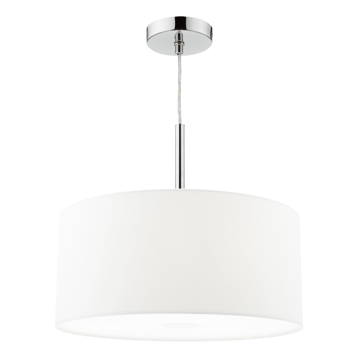 Ronda 3lt Pendant White Faux Silk Shade 40cm