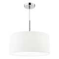 Ronda 3lt Pendant White Faux Silk Shade 40cm