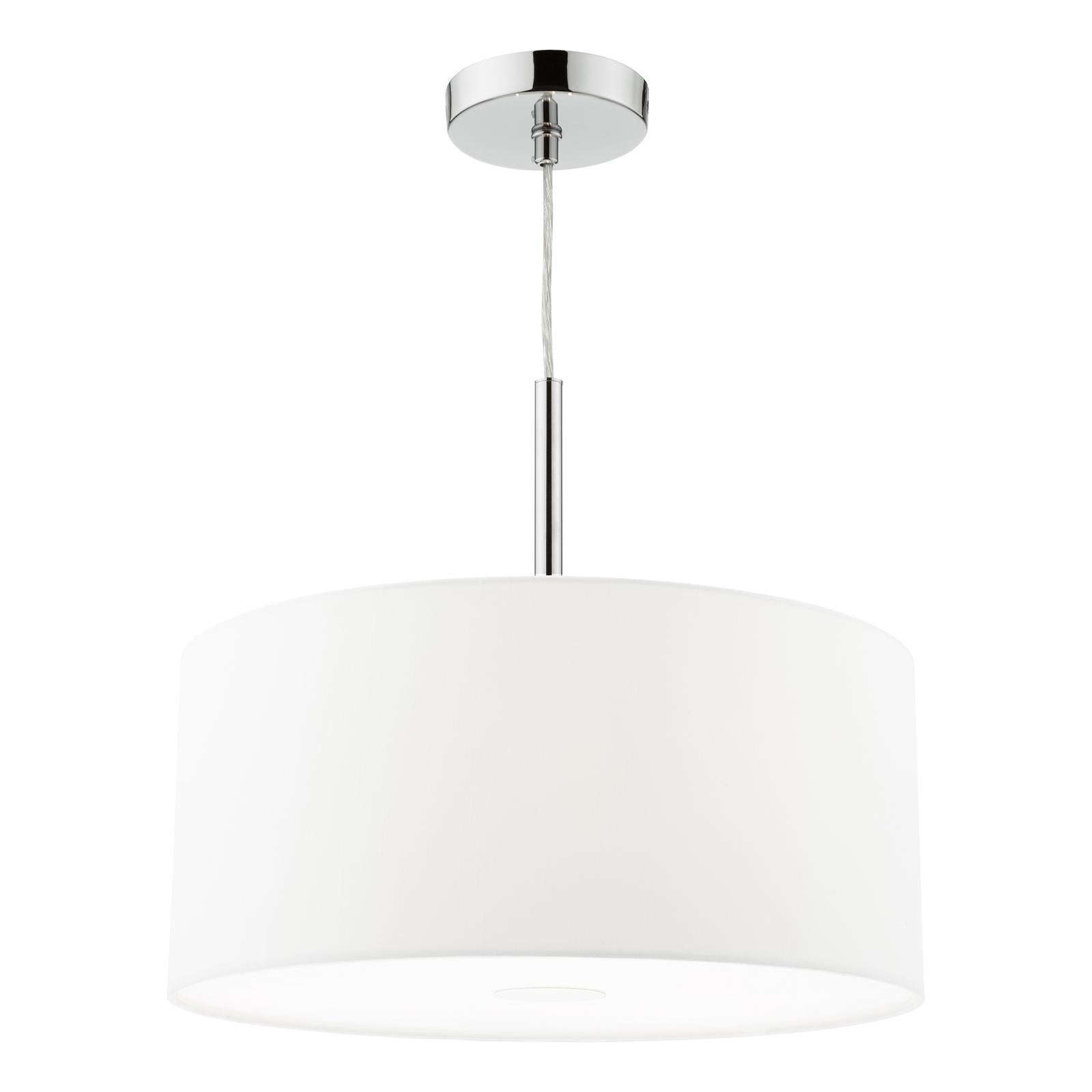 Ronda 3lt Pendant White Faux Silk Shade 40cm