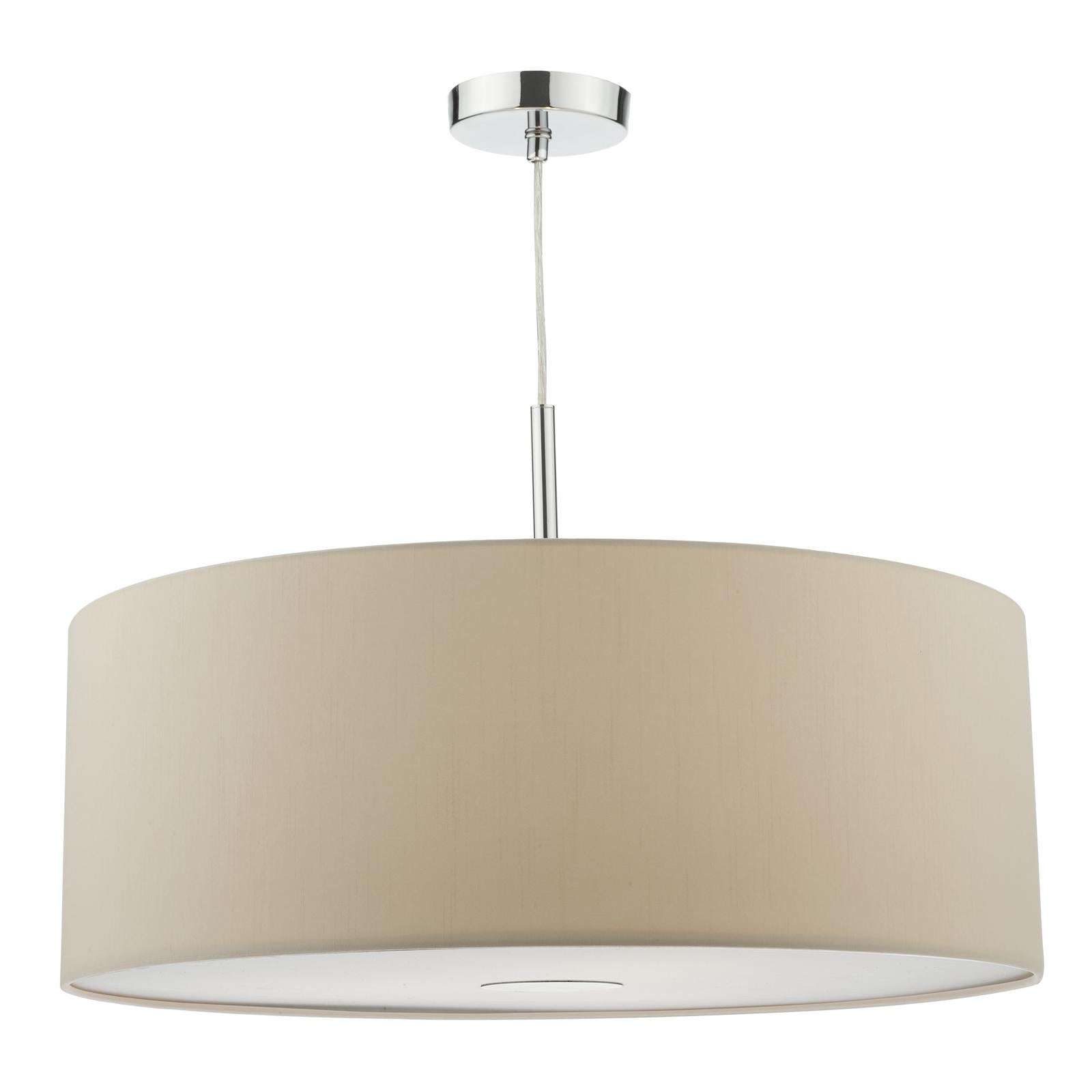 Ronda 3lt Pendant Ecru Faux Silk Shade 60cm