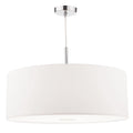 Ronda 3 Light Pendant White Faux Silk Shade 60cm
