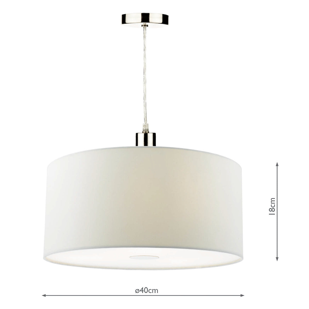 Ronda White Faux Silk Easy Fit Shade 40cm