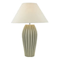 Rosario Table Lamp Grey Crackle Glaze With Shade