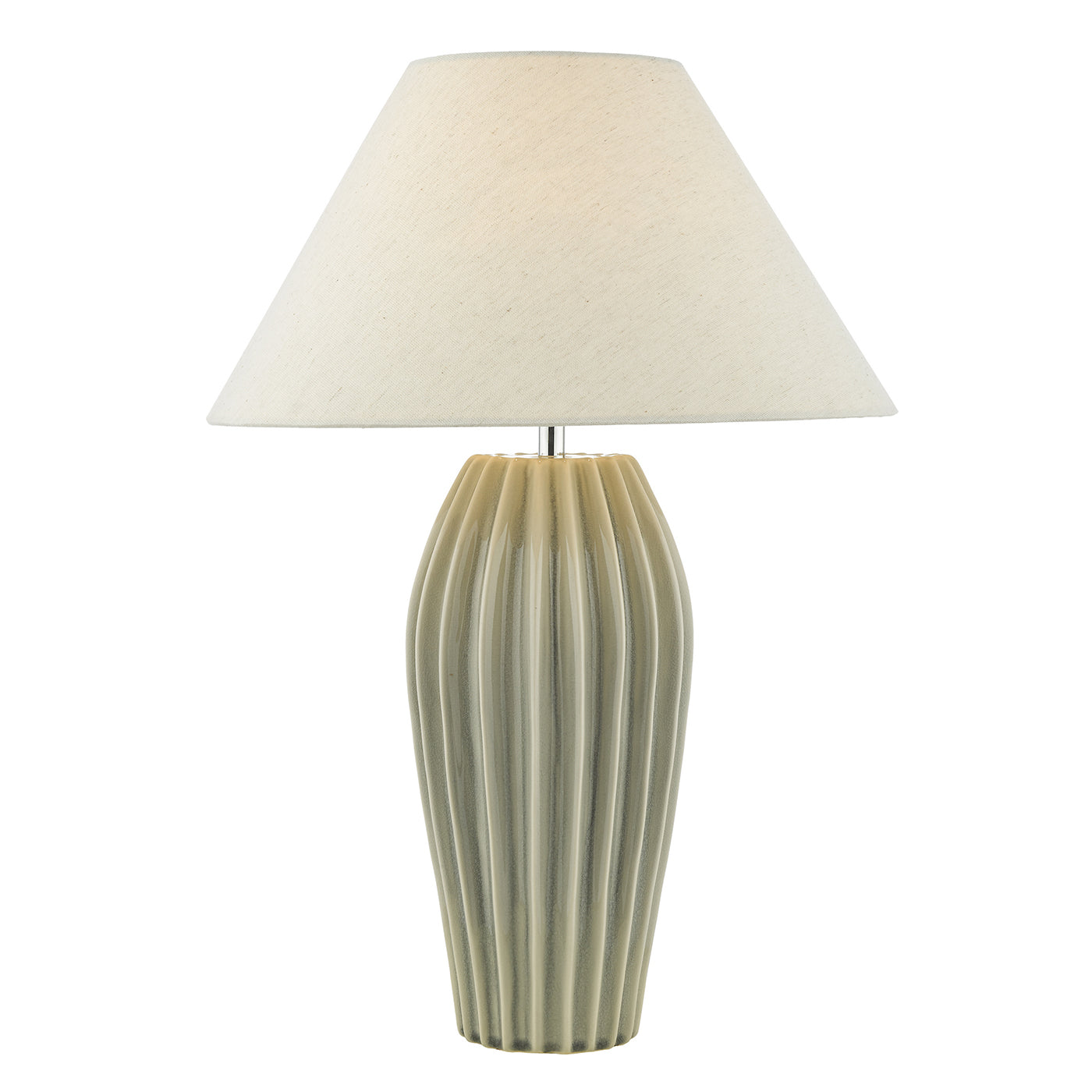 Rosario Table Lamp Grey Crackle Glaze With Shade