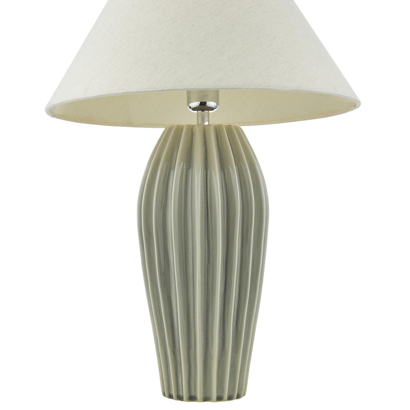 Rosario Table Lamp Grey Crackle Glaze With Shade