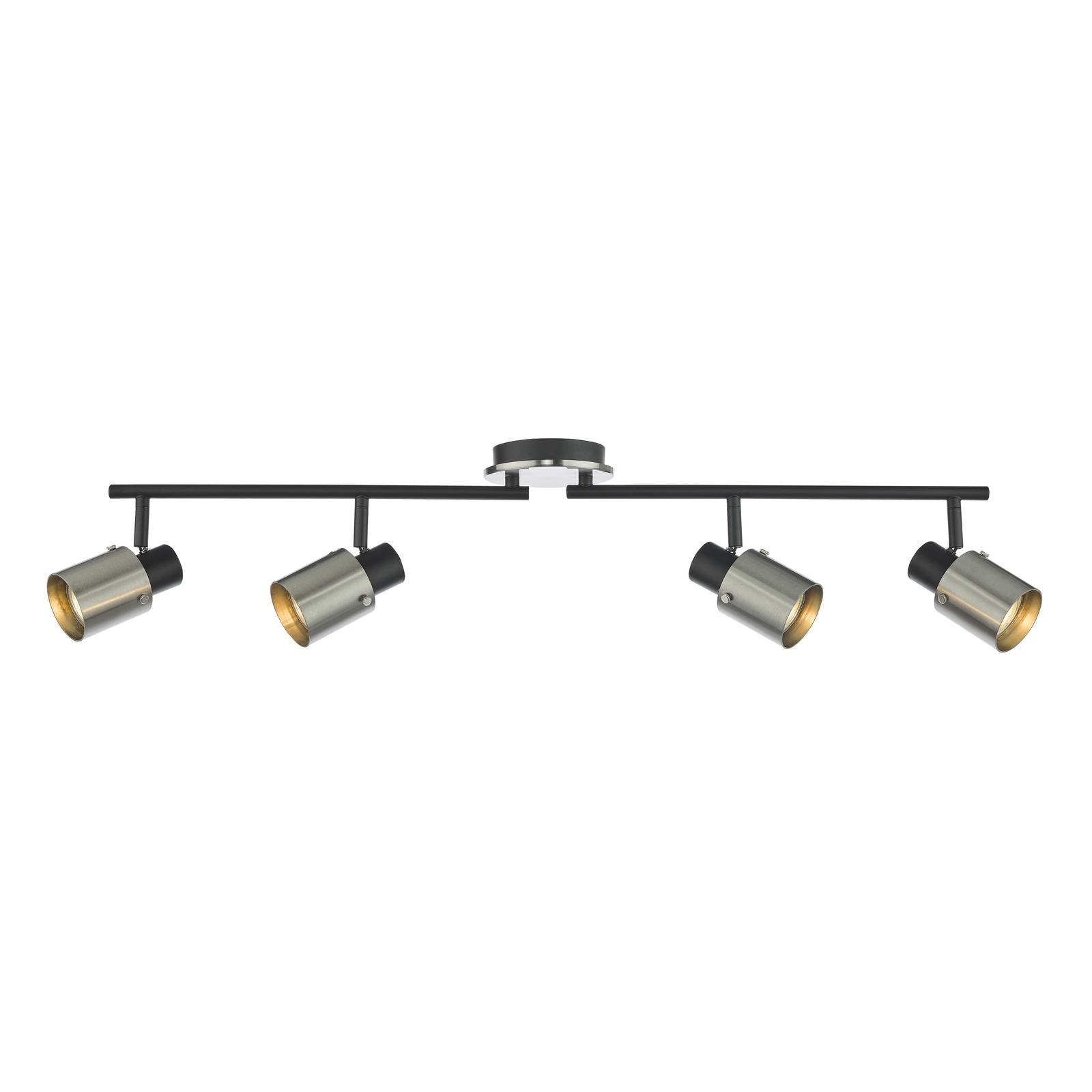 Ryan 4 Light Bar Spotlight Brushed Nickel Matt Black