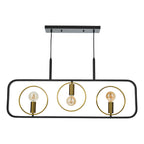 Ryota 3 Light Bar Pendant Satin Black Antique Gold